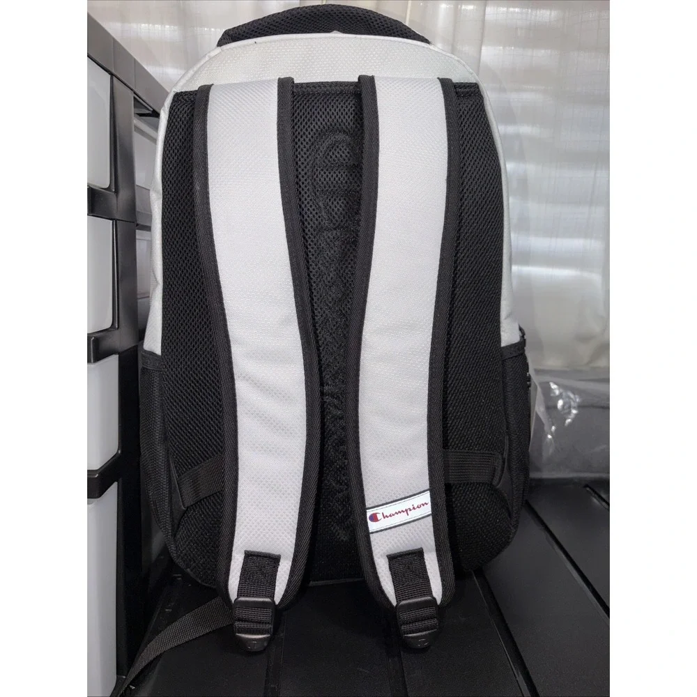 Champion‎ Center Backpack White Laptop Sleeve & Padded Zipper Pockets BRAND NEW